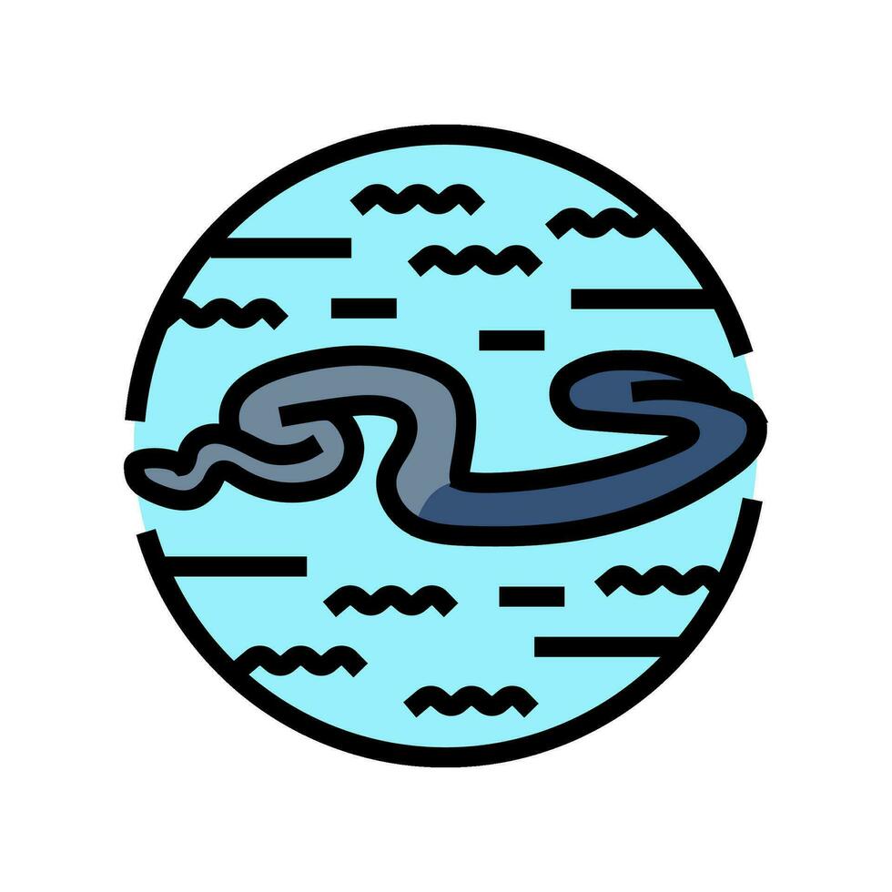 serpente acqua animale colore icona vettore illustrazione