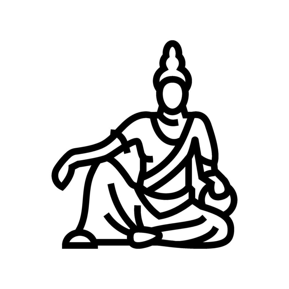 bodhisattva buddismo linea icona vettore illustrazione