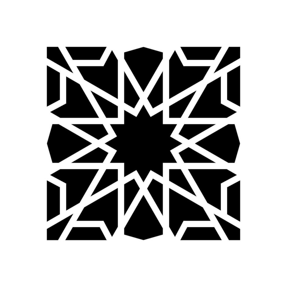 islamico geometrico modello glifo icona vettore illustrazione