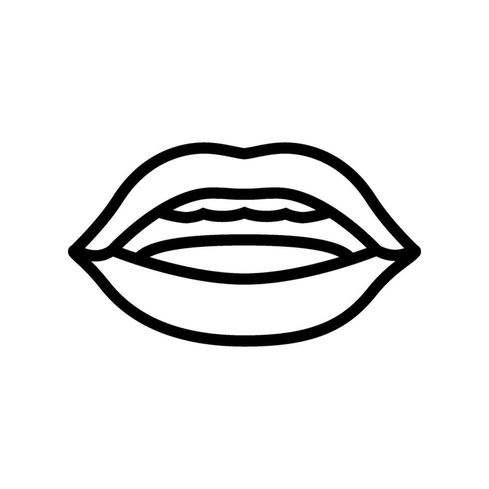 u lettera bocca animare linea icona vettore illustrazione