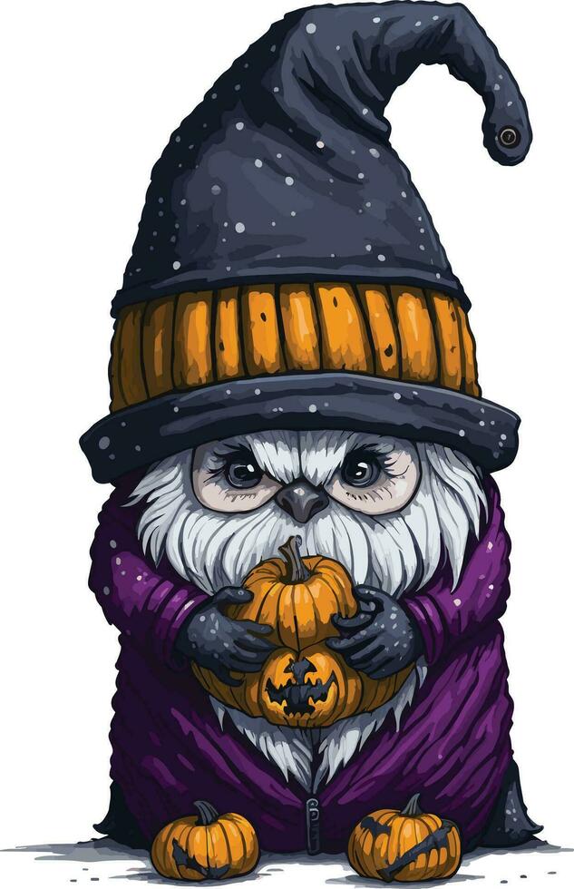 acquerello mano disegnato Halloween gnomo vettore