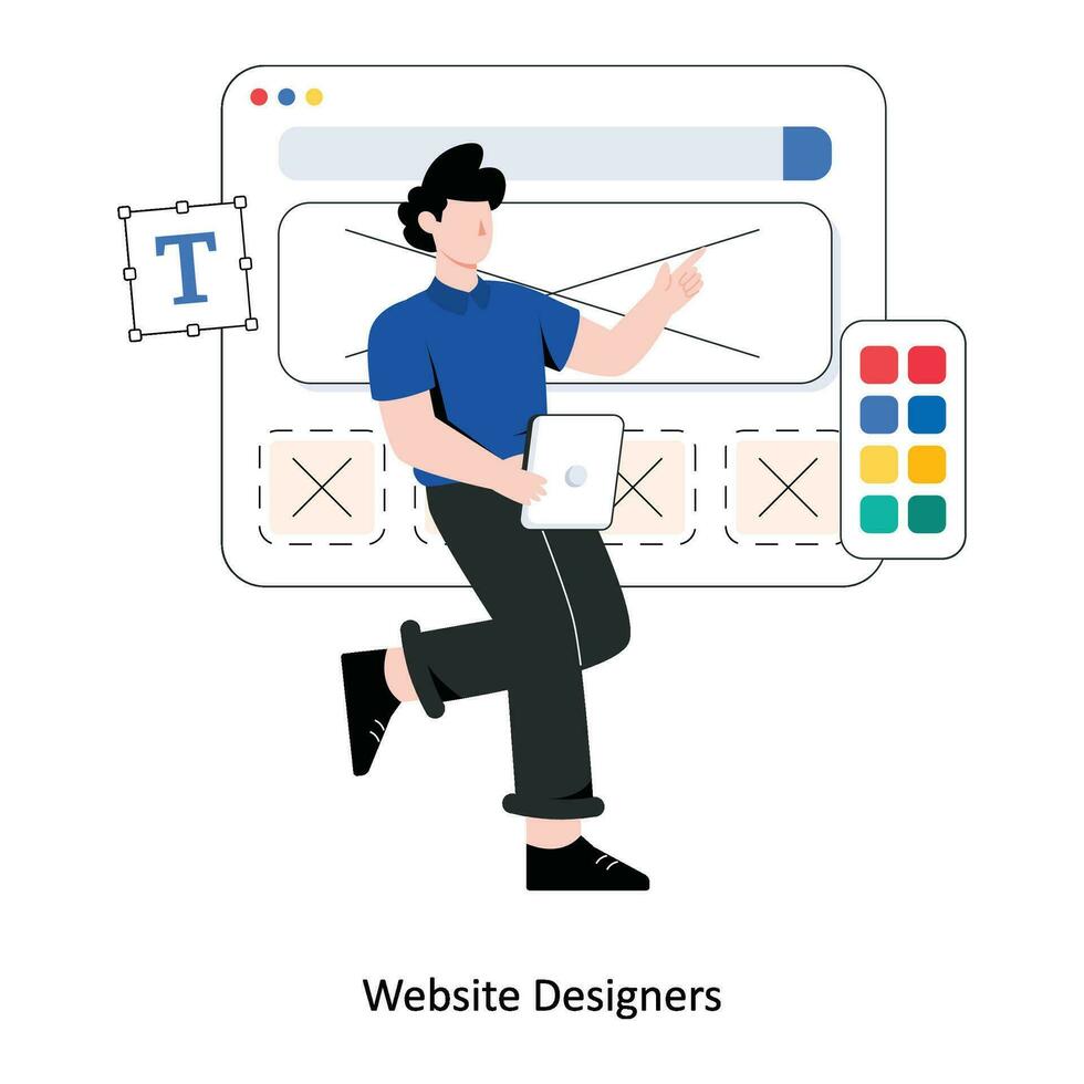 sito web progettisti piatto stile design vettore illustrazione. azione illustrazione