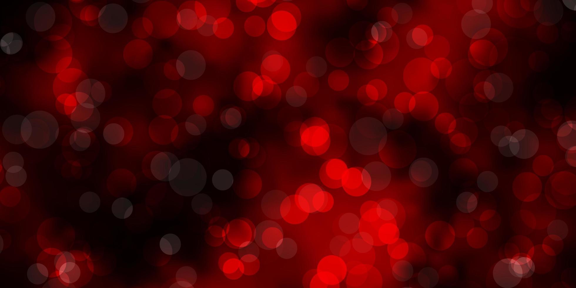 modello vettoriale rosso scuro con cerchi. illustrazione astratta glitter con gocce colorate. modello per annunci commerciali.