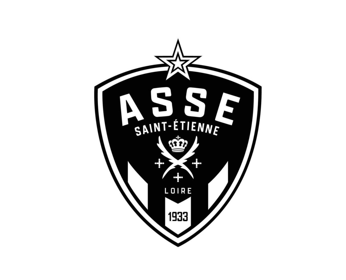 santo etienne club logo simbolo nero ligue 1 calcio francese astratto design vettore illustrazione