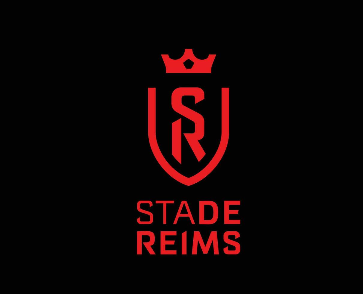 stadio de reims club logo simbolo ligue 1 calcio francese astratto design vettore illustrazione con nero sfondo