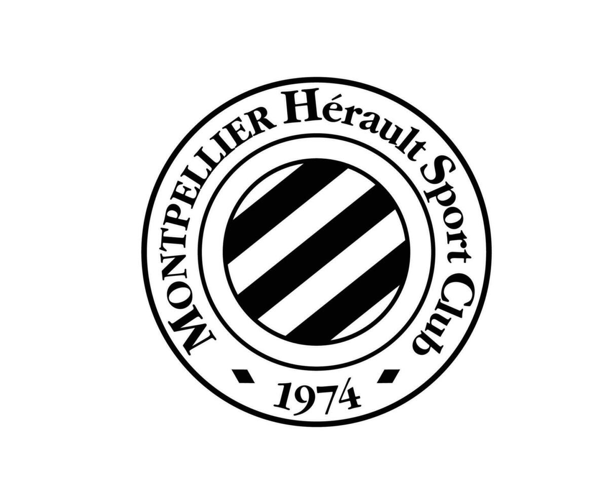 Montpellier club logo simbolo nero ligue 1 calcio francese astratto design vettore illustrazione
