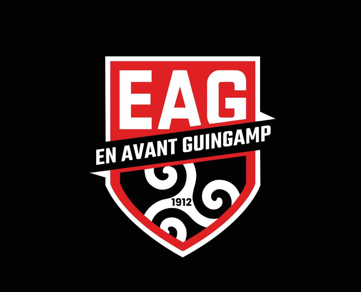 ea guingamp club simbolo logo ligue 1 calcio francese astratto design vettore illustrazione con nero sfondo