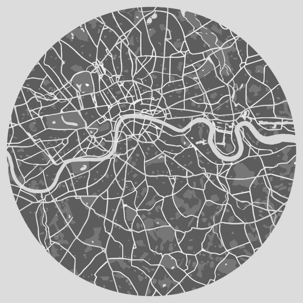 urbano città carta geografica di Londra unito regno. carta geografica di principale strade vettore