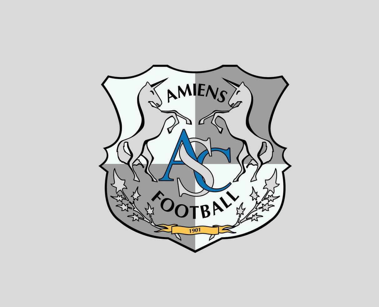 amiens club simbolo logo ligue 1 calcio francese astratto design vettore illustrazione con Gary sfondo