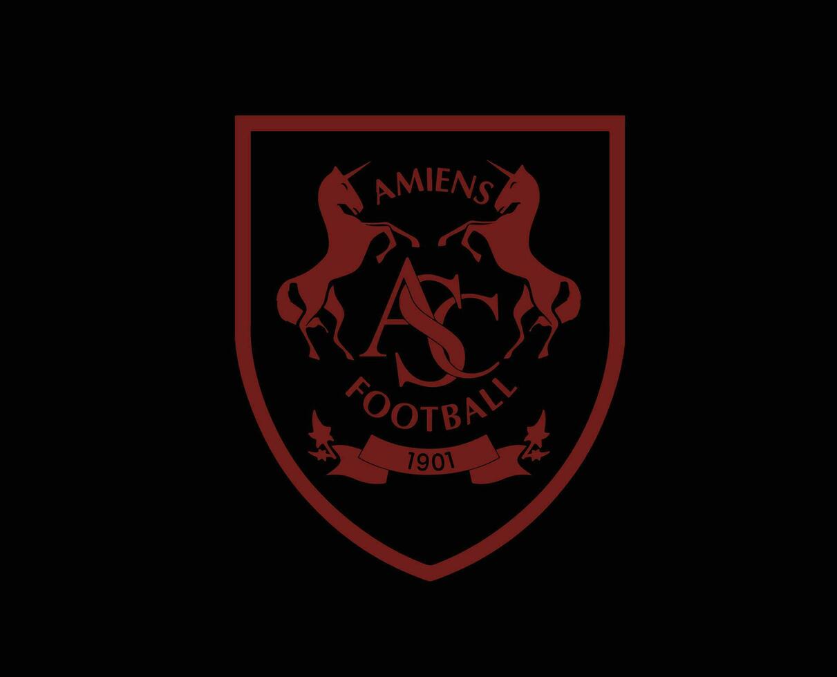 amiens club logo simbolo ligue 1 calcio francese astratto design vettore illustrazione con nero sfondo