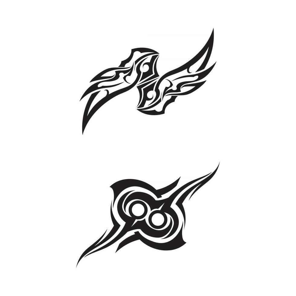 nero tribale, classico, nero, tatuaggio etnico icona illustrazione vettoriale logo design