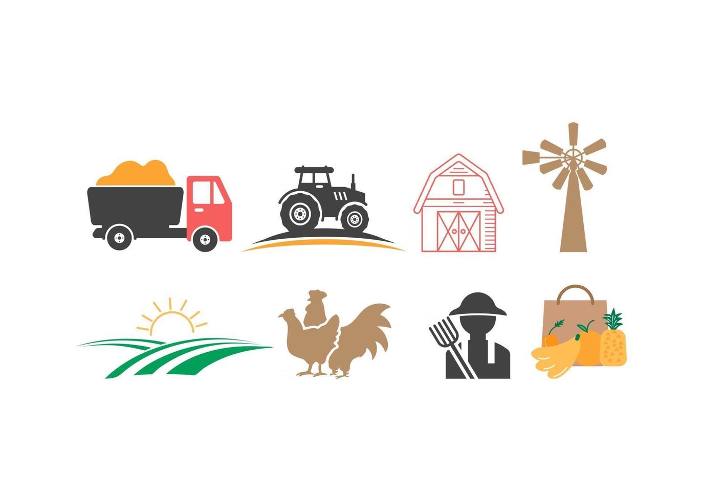 illustrazione vettoriale del modello di progettazione dell'icona dell'agricoltura dell'azienda agricola