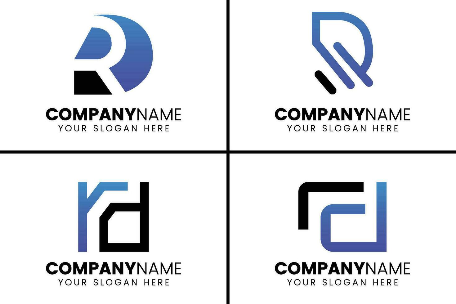 creativo monogramma lettera rd logo design vettore