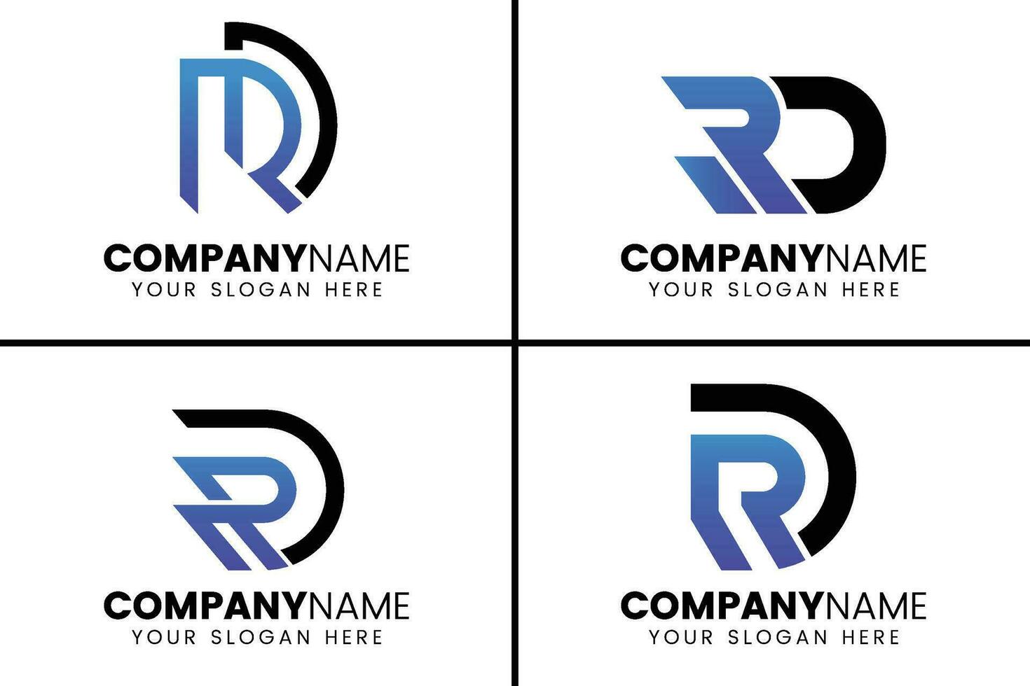 creativo monogramma lettera rd logo design vettore