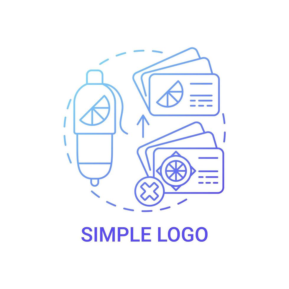 icona del concetto di logo semplice. principio di progettazione logotipo idea astratta linea sottile illustrazione. design facile da lavorare. riflettendo l'estetica del marchio. disegno a colori di contorno isolato vettoriale