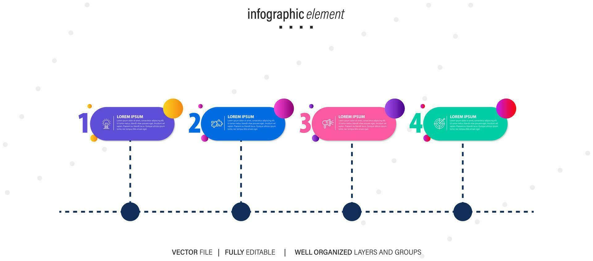 Infografica vettore opuscolo elementi per attività commerciale illustrazione nel moderno stile.