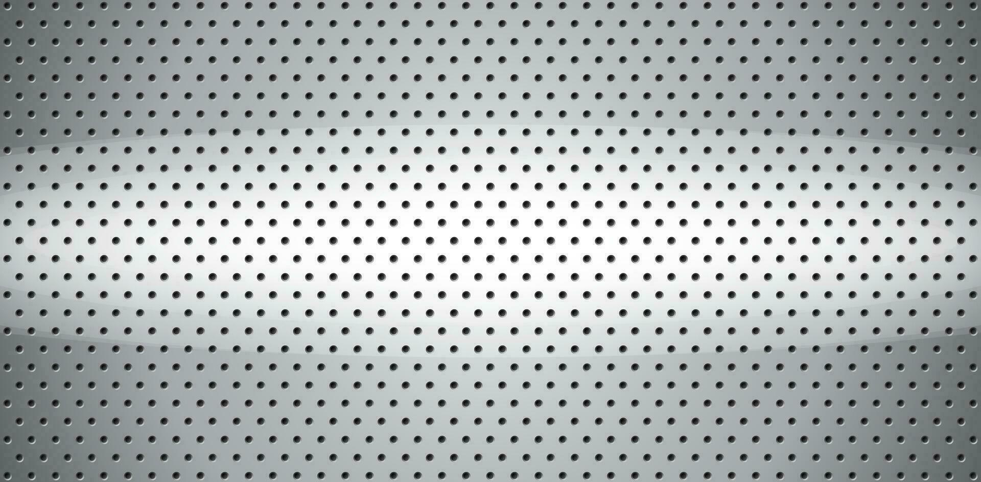 argento metallo acciaio superficie perforazione foglio e metallico struttura buco moderno design sfondo vettore illustrazione