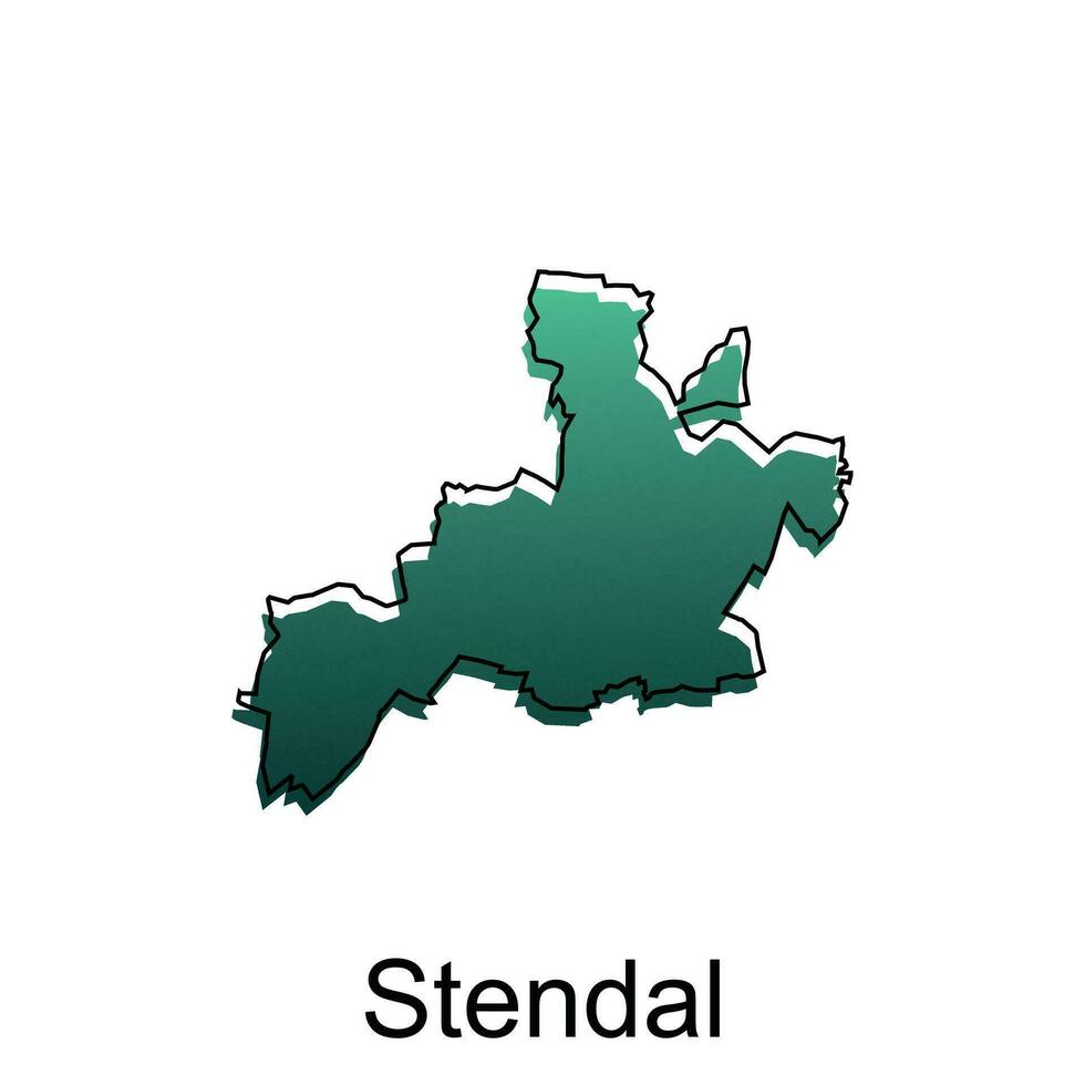 carta geografica città di Stendal. vettore carta geografica di Tedesco nazione design modello con schema grafico schizzo stile isolato su bianca sfondo