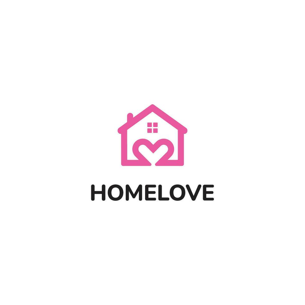 casa amore cuore logo design modello vettore, e completamente modificabile vettore