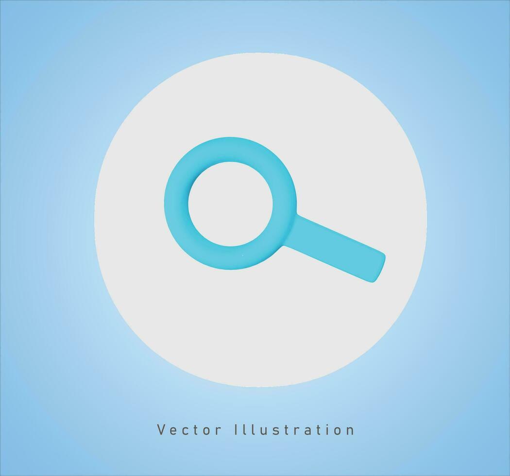 cerchio ricerca cartello nel 3d vettore illustrazione