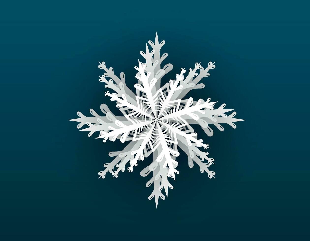 vettore isolato cartone animato inverno splendente filigrana fiocco di neve.