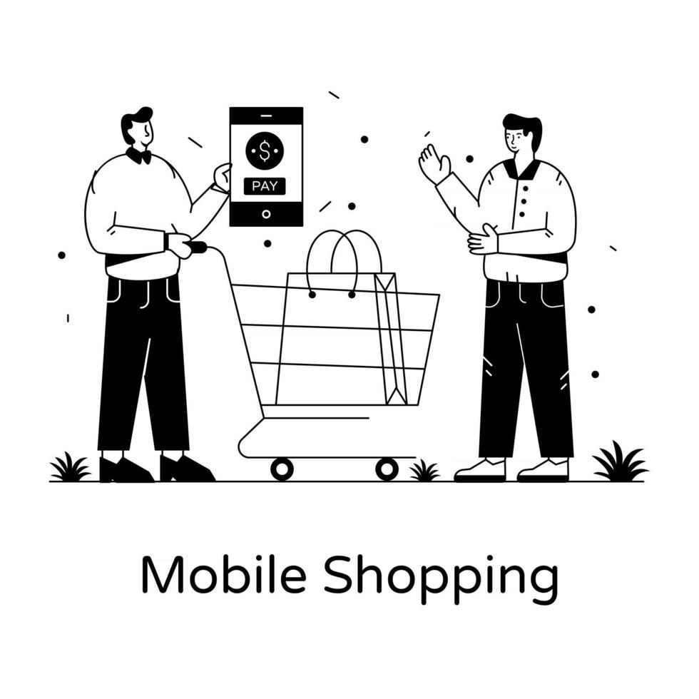 acquisti mobili online vettore