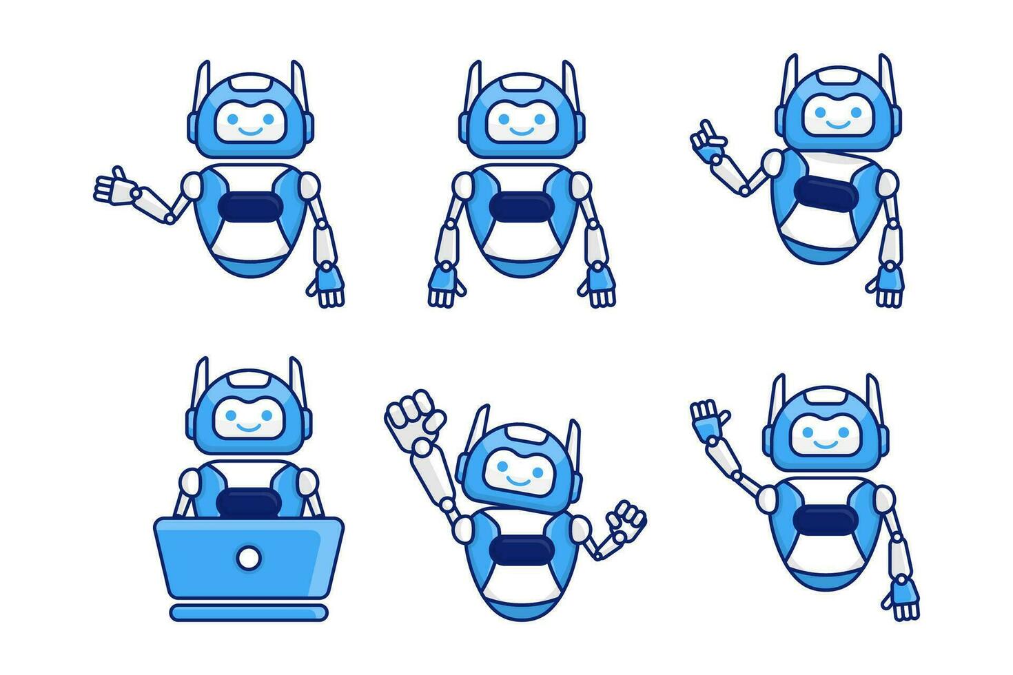 robot portafortuna personaggio vettore illustrazione. robot cartone animato posa impostato design collezioni