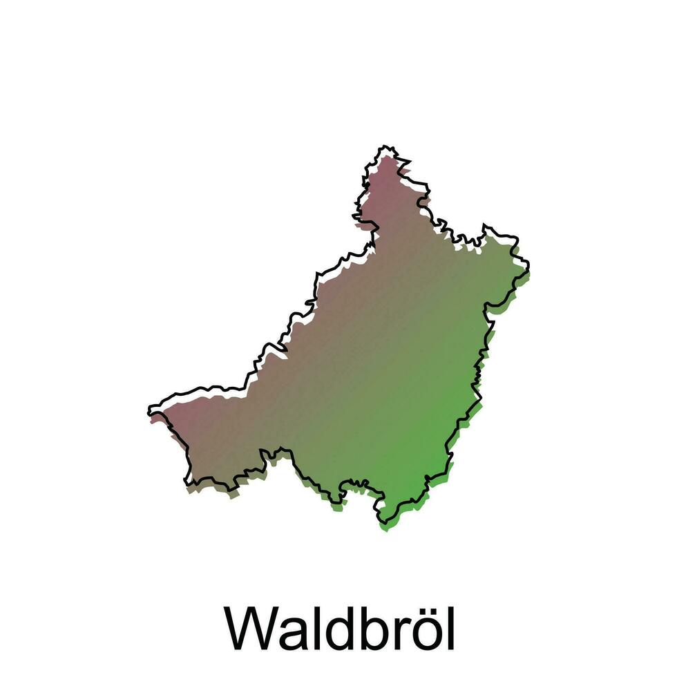 carta geografica città di Waldbrol, mondo carta geografica internazionale vettore modello con schema illustrazione design