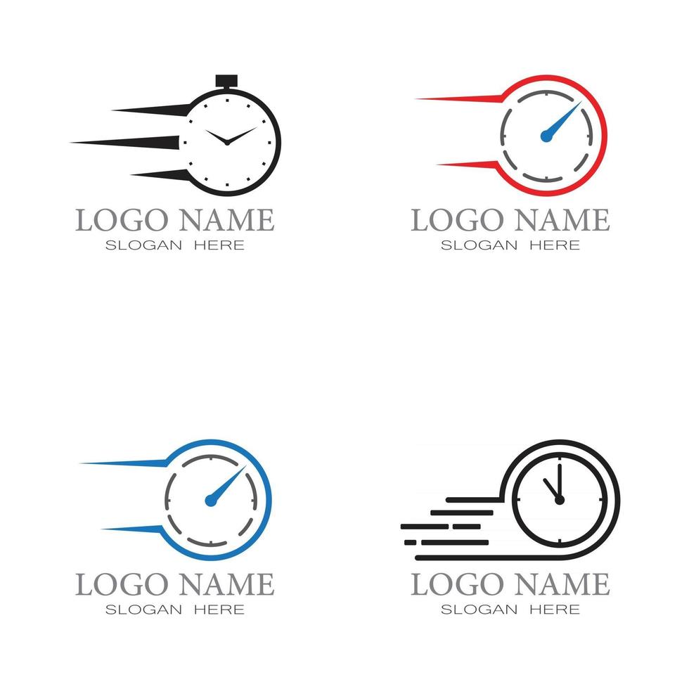 vettore di progettazione del logo dell'icona del tempo veloce