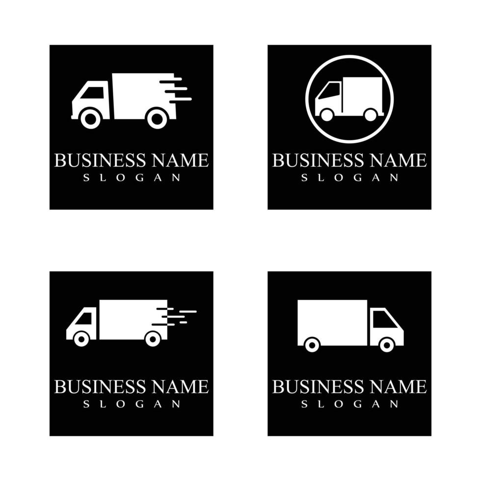 modello di logo di progettazione di vettore dell'icona del camion di consegna