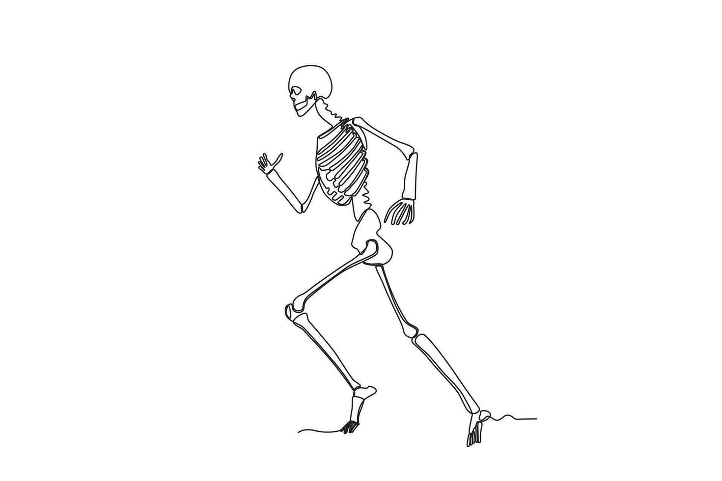 un' umano scheletro in esecuzione vettore