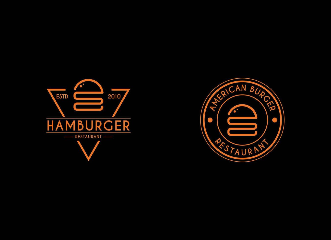 hamburger emblema per strade cibo logo design modello. hamburger Vintage ▾ francobollo etichetta vettore