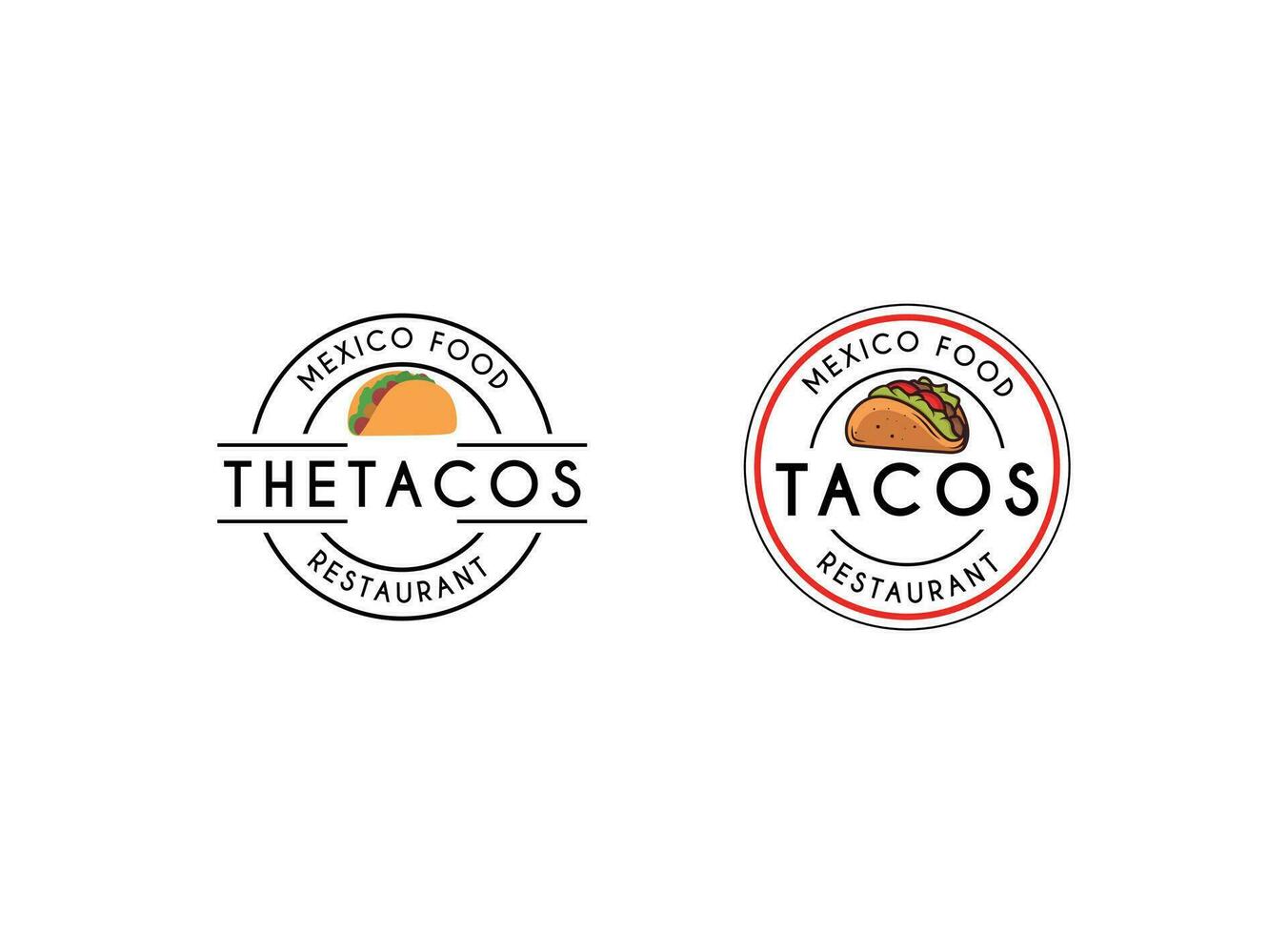 tacos emblema cibo logo design. Messico tacos logo design vettore