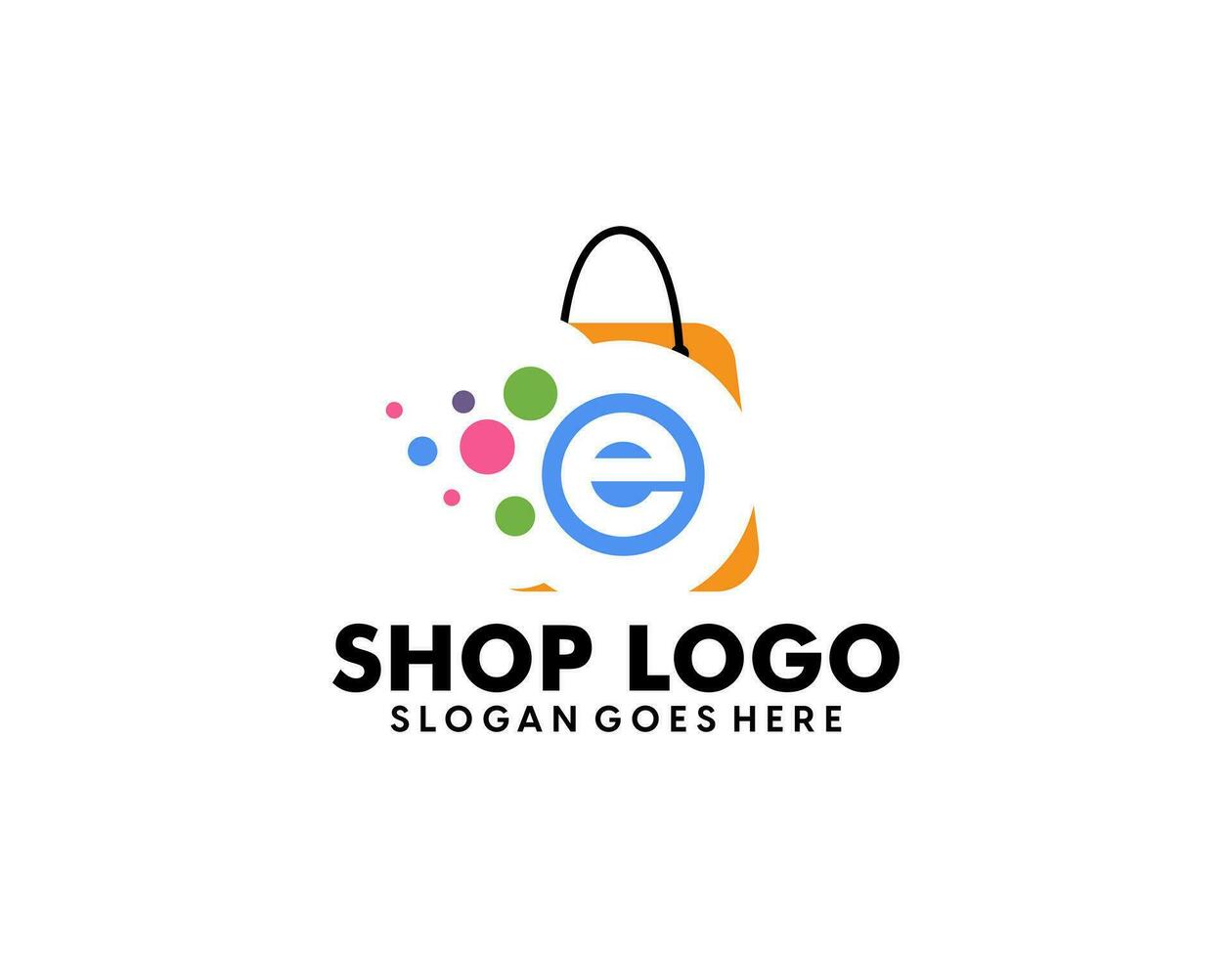 e-commerce logo modello disegno, in linea shopping logo vettore