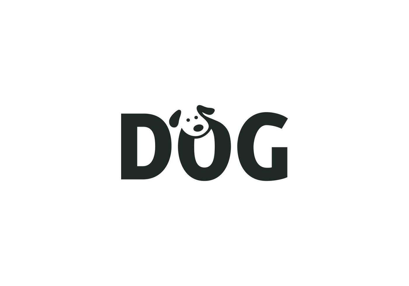 creativo cane e testo aggiunto animale logo icona design vettore
