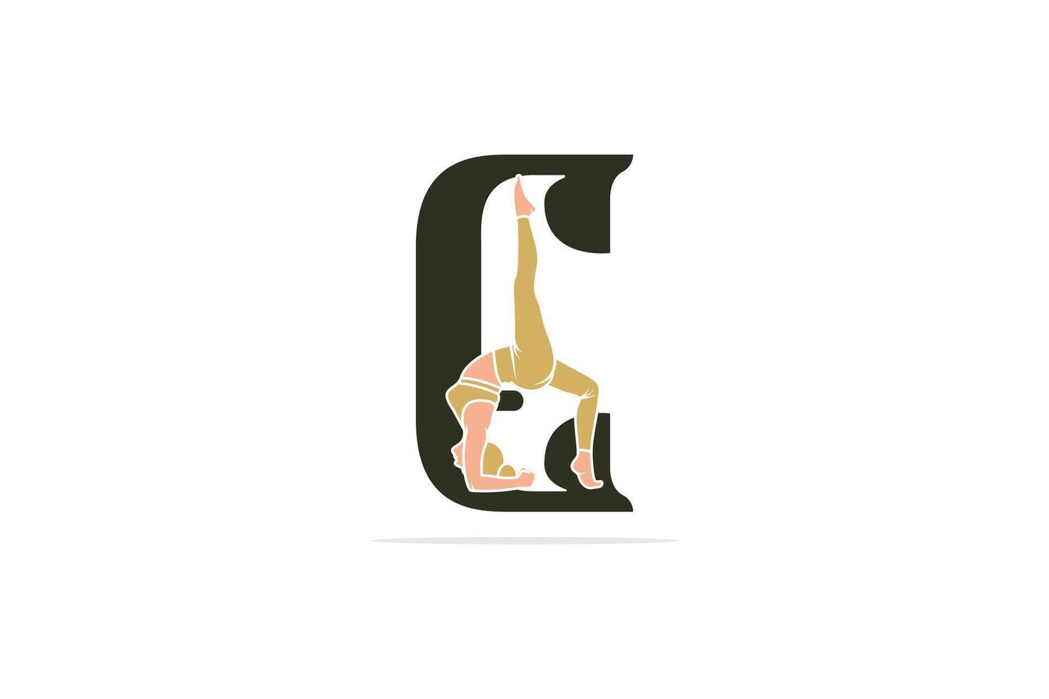 gli sport yoga donne nel lettera e vettore design. alfabeto lettera icona concetto. gli sport giovane donne fare yoga esercizi con lettera e logo design.