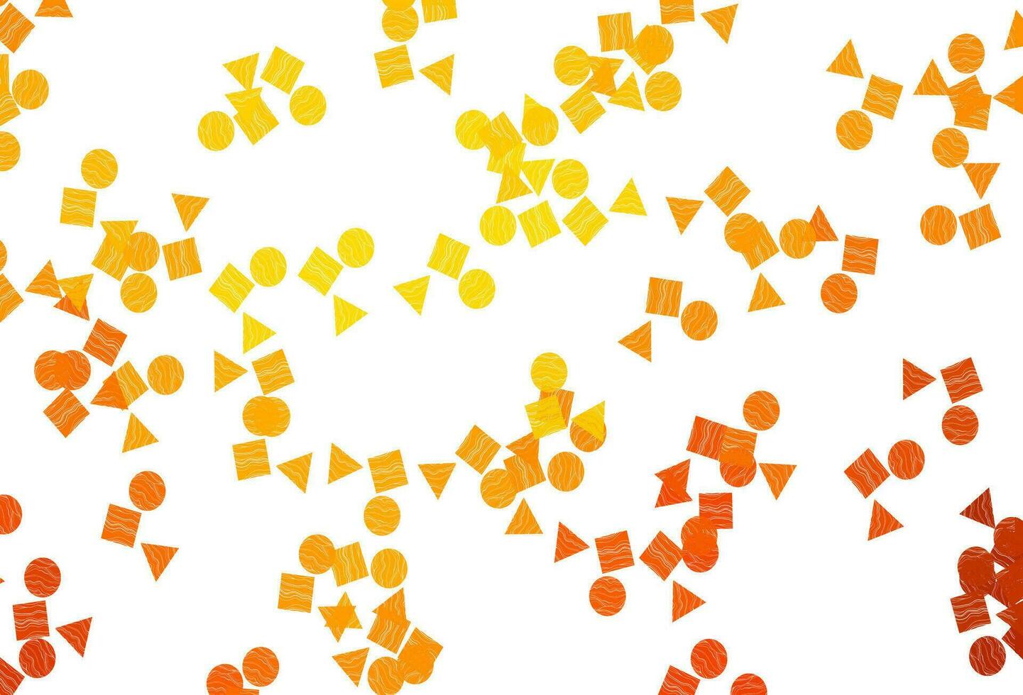 layout vettoriale arancione chiaro con cerchi, linee, rettangoli.