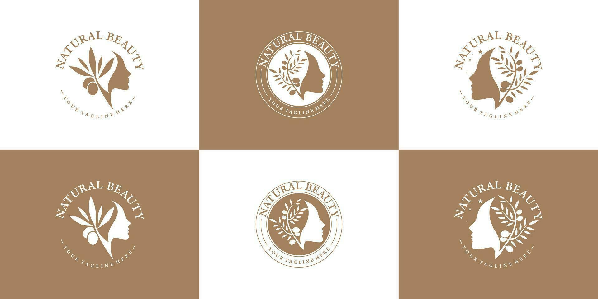 natura bellezza logo design collezione con unico stile premio vettore