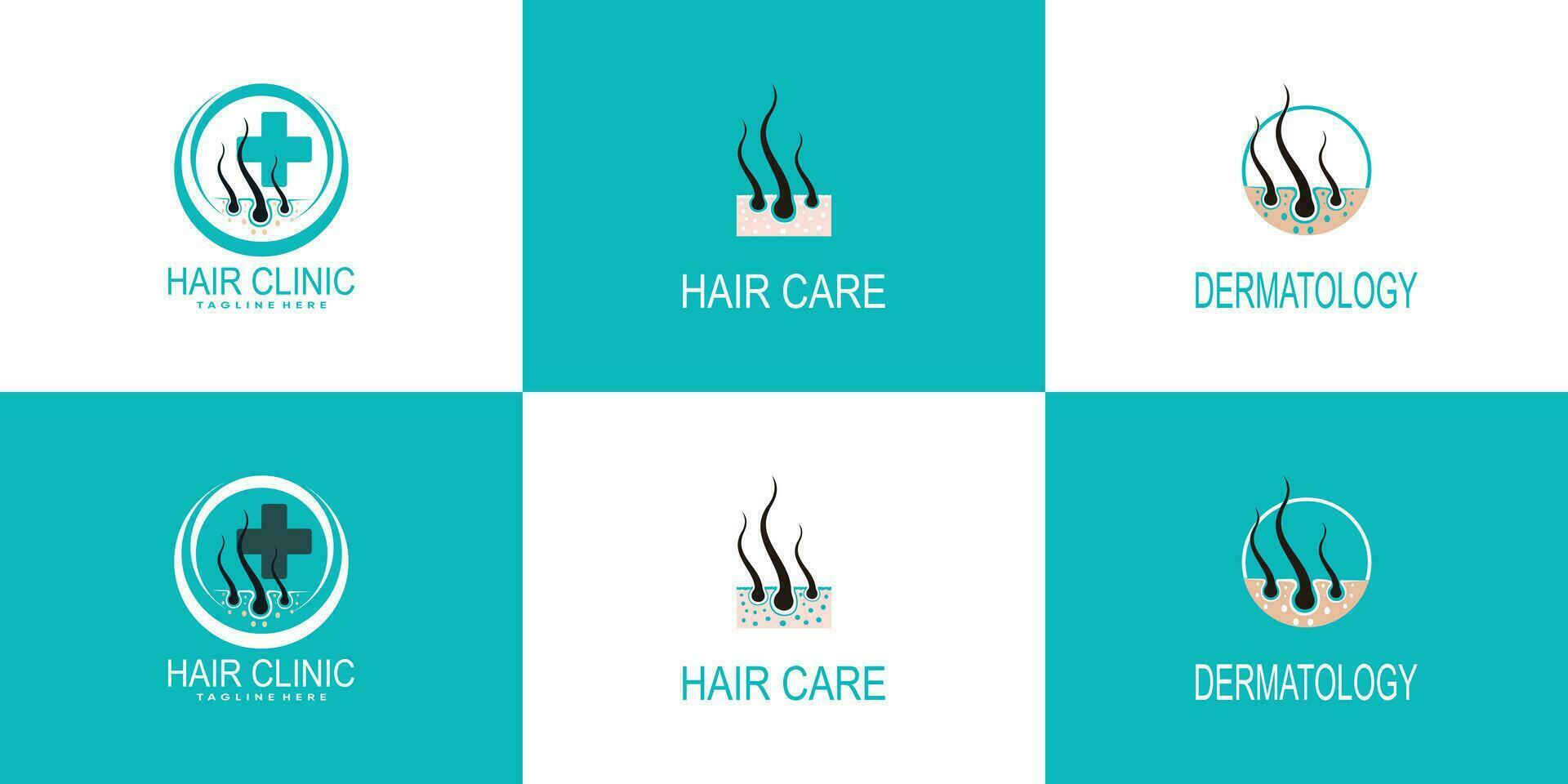 capelli cura logo design collezione con moderno e creativo concetto premio vettore