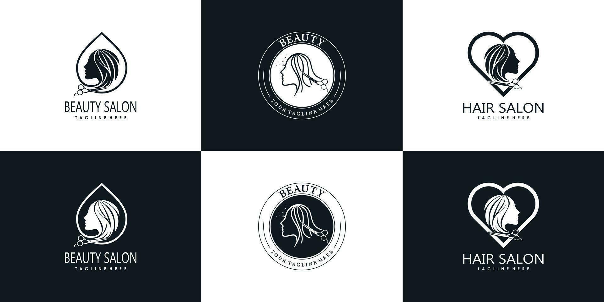 capelli tagliare logo design per moda con creativo concetto premio vettore