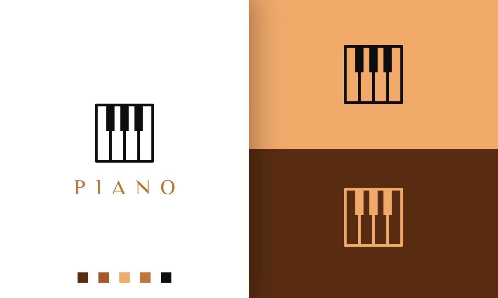 logo pianoforte quadrato in stile semplice e moderno perfetto per musicista o studio musicale vettore