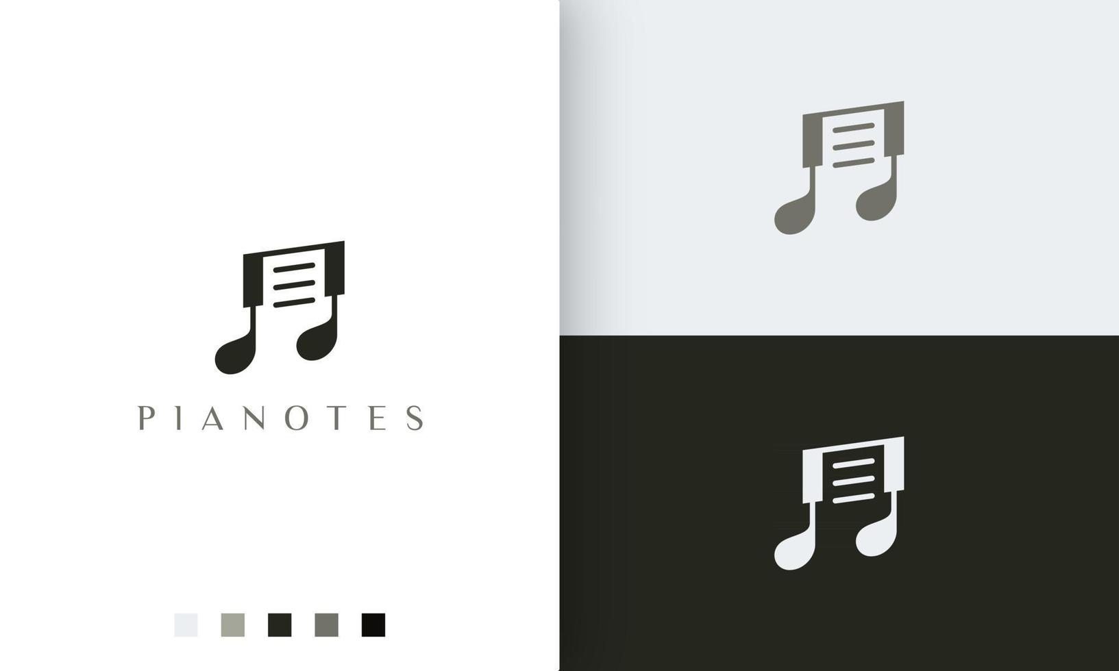 logo o icona della nota di pianoforte semplice e moderno modern vettore