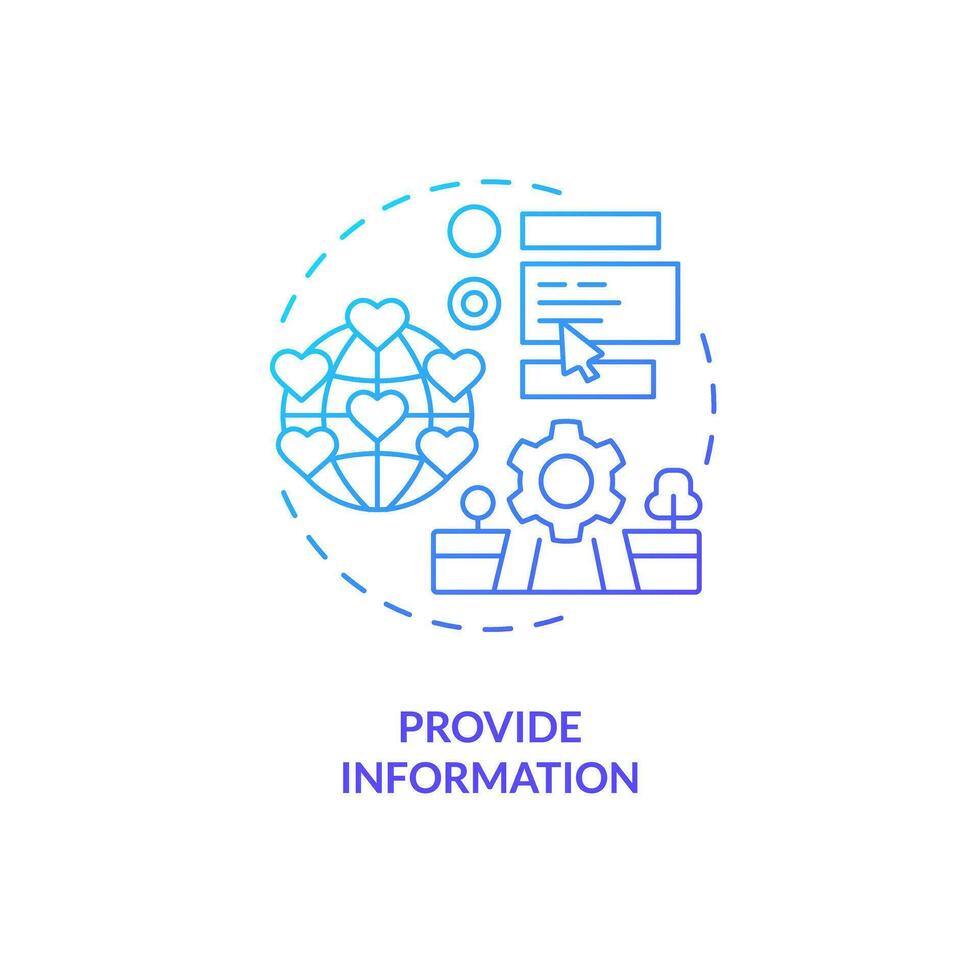 fornire informazione blu pendenza concetto icona. viaggio Esperienza. Internet ricerca. pari accesso. sicuro ambiente. qualità soddisfare astratto idea magro linea illustrazione. isolato schema disegno vettore