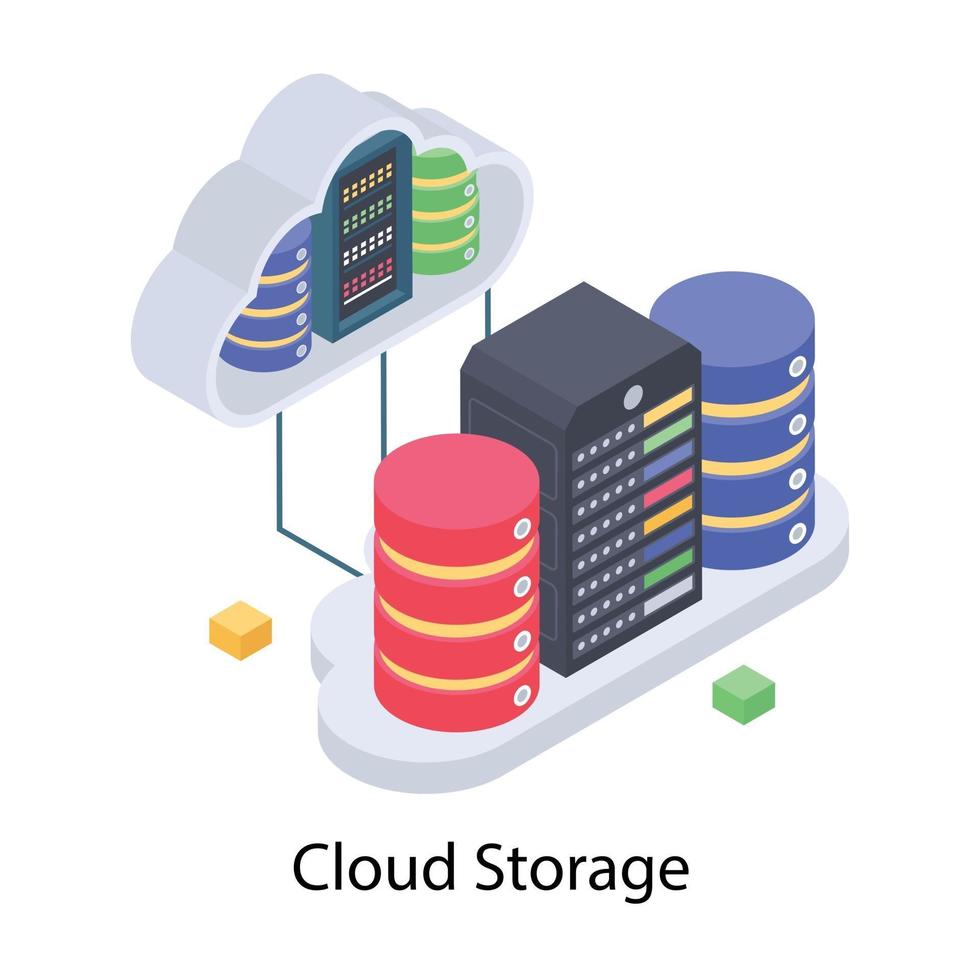 concetti di archiviazione cloud vettore