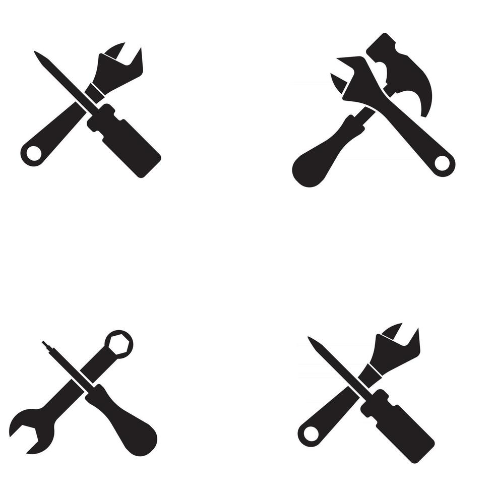logo di progettazione dell'illustrazione di vettore dell'icona dello strumento
