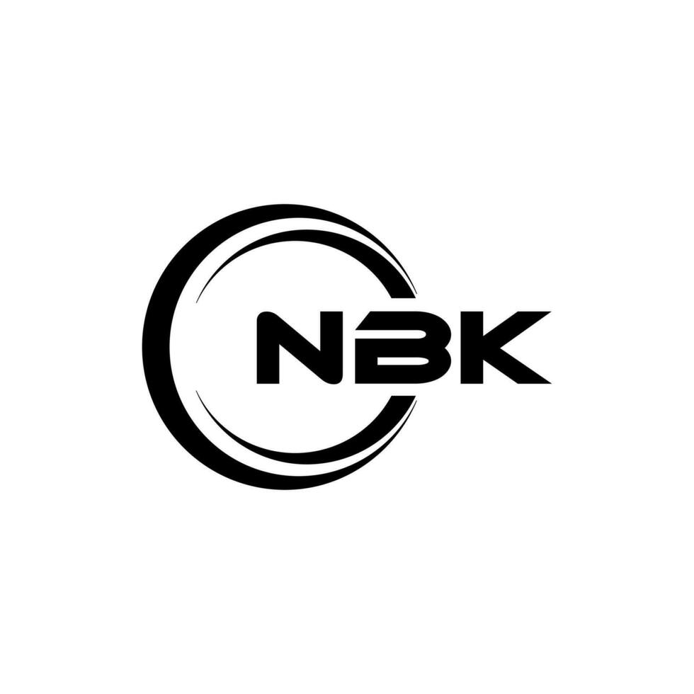 nbk logo disegno, ispirazione per un' unico identità. moderno eleganza e creativo design. filigrana il tuo successo con il Impressionante Questo logo. vettore