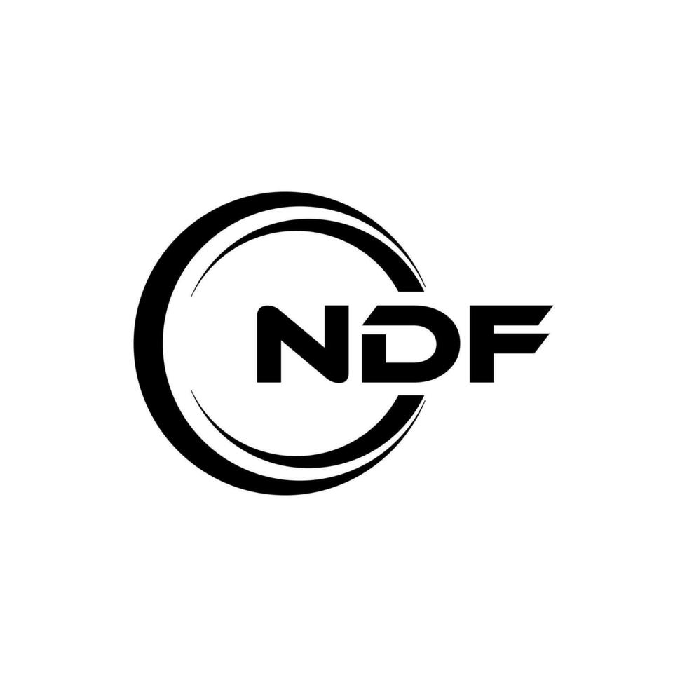 ndf logo disegno, ispirazione per un' unico identità. moderno eleganza e creativo design. filigrana il tuo successo con il Impressionante Questo logo. vettore
