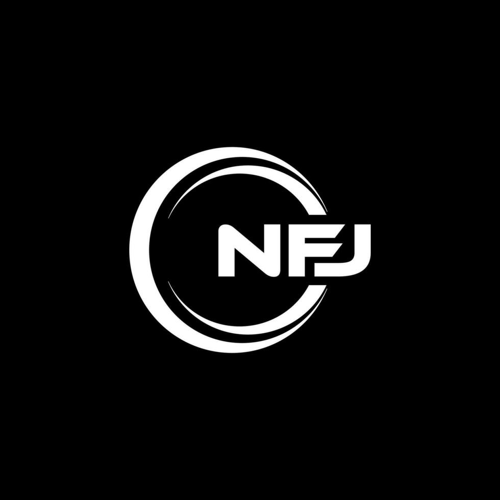nfj logo disegno, ispirazione per un' unico identità. moderno eleganza e creativo design. filigrana il tuo successo con il Impressionante Questo logo. vettore