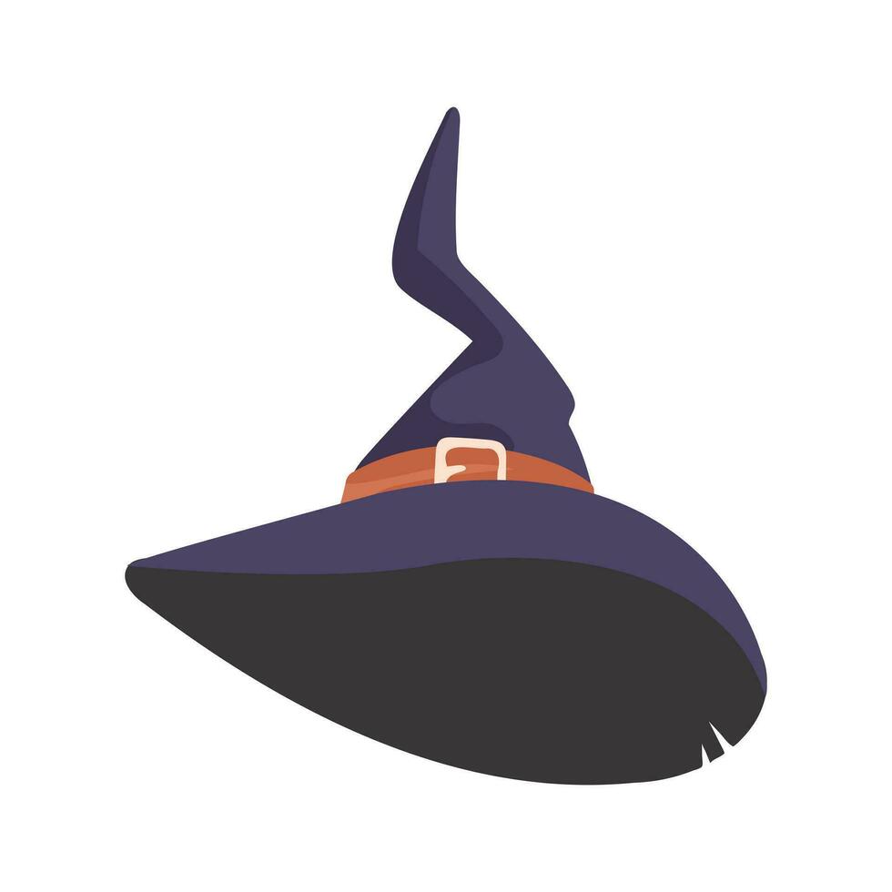 un' di strega cappello è un' molto alto cappello quello streghe indossare su loro teste. un' cappello quello sembra piace un' Halloween costume per un' baseball gioco. cartone animato stile, vettore illustrazione