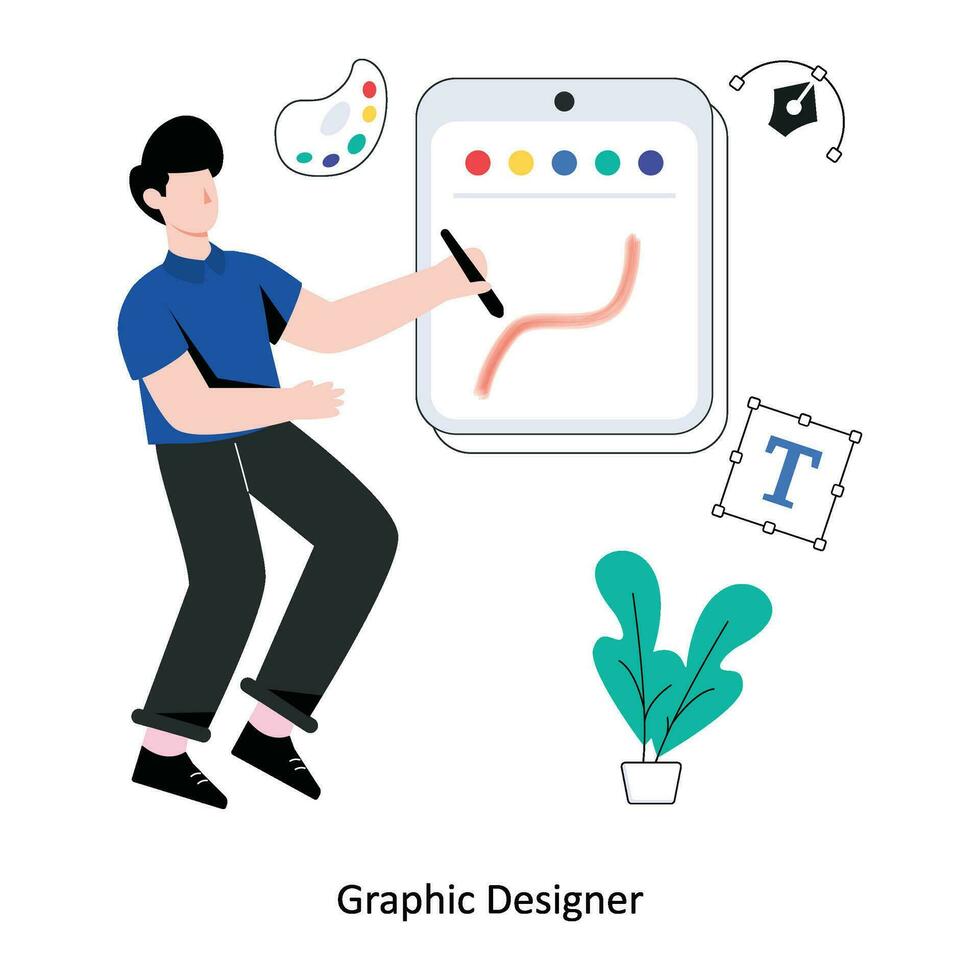grafico progettista piatto stile design vettore illustrazione. azione illustrazione